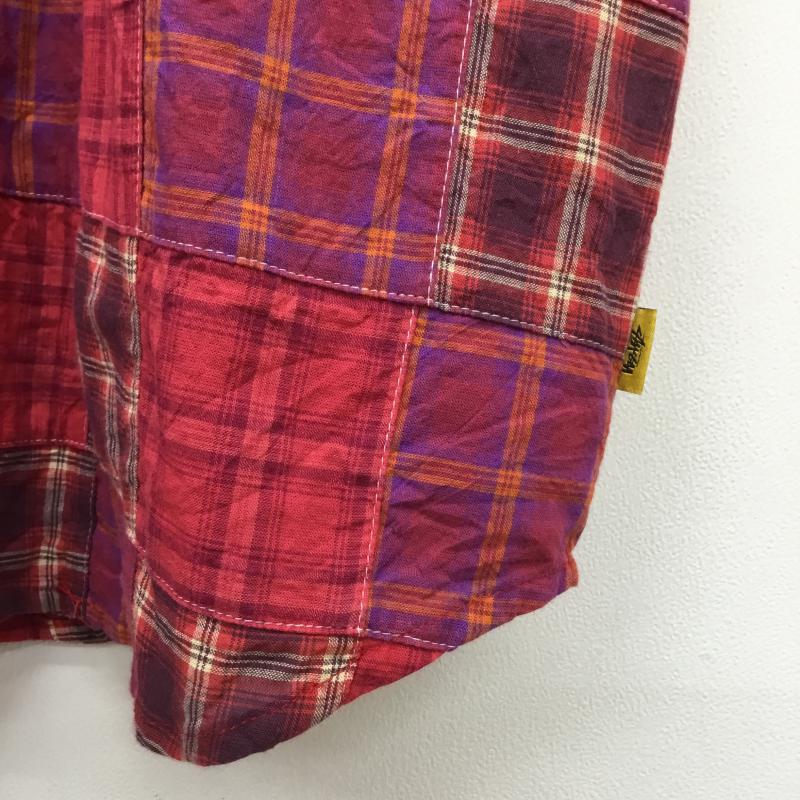 ステューシー STUSSY シャツ、ブラウス 半袖 M チェック 赤 / レッド / メンズ USED 古着 中古 10052229