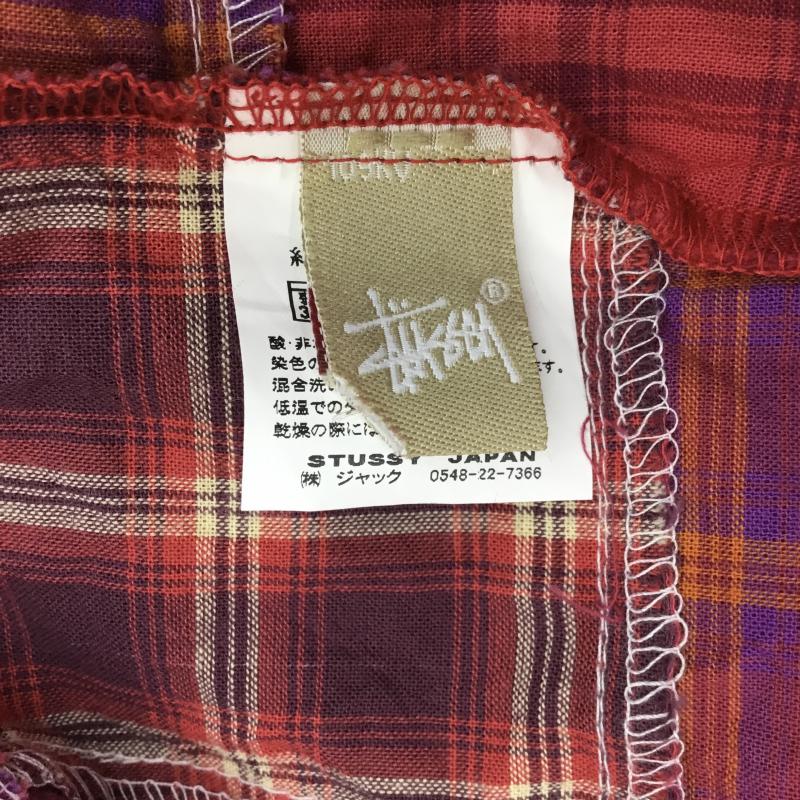 ステューシー STUSSY シャツ、ブラウス 半袖 M チェック 赤 / レッド / メンズ USED 古着 中古 10052229