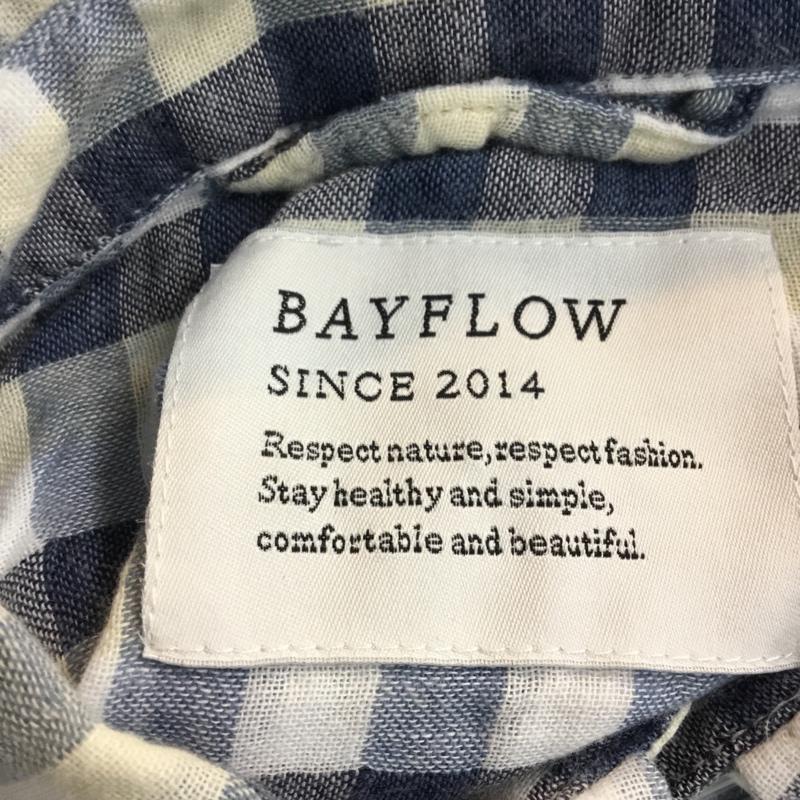 ベイフロー BAYFLOW シャツ、ブラウス 長袖 タグ付き ガーゼチェック 2 チェック 白 / ホワイト / X 紺 / ネイビー / X 水色 / ライトブルー / メンズ USED 古着 中古 10052463
