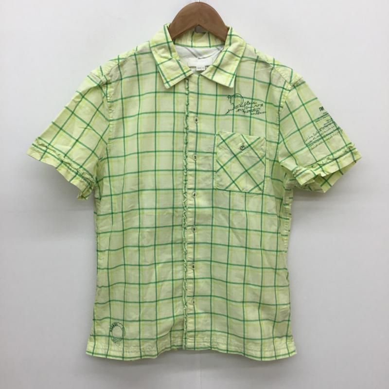 ディーゼル DIESEL シャツ、ブラウス 半袖 S チェック 黄 / イエロー / X 緑 / グリーン / メンズ USED 古着 中古 10052532