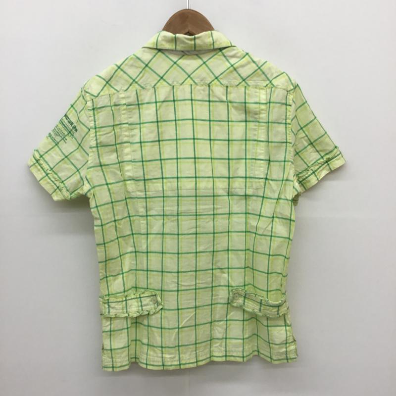 ディーゼル DIESEL シャツ、ブラウス 半袖 S チェック 黄 / イエロー / X 緑 / グリーン / メンズ USED 古着 中古 10052532