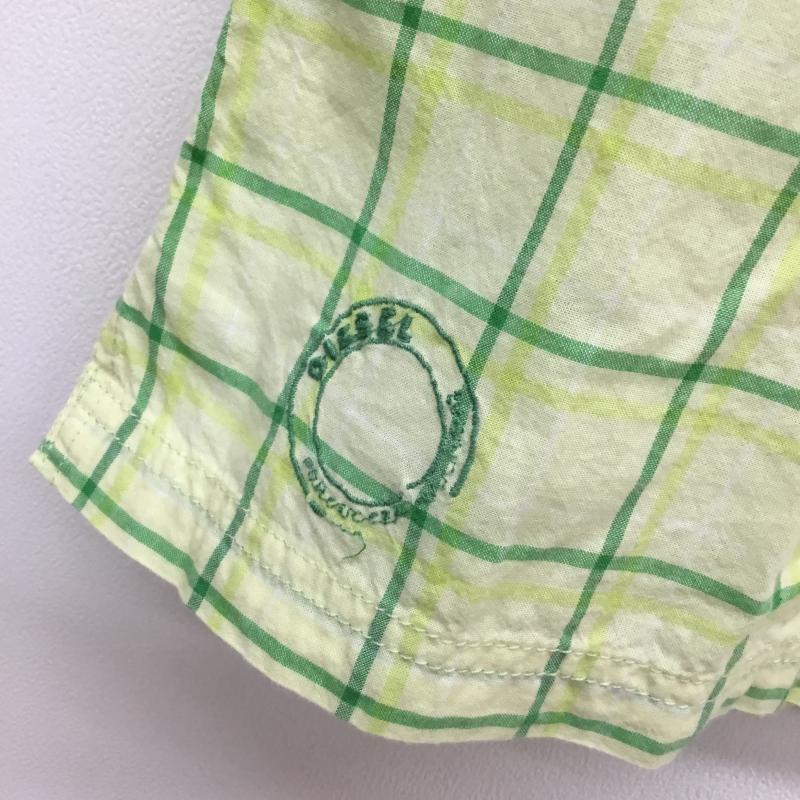 ディーゼル DIESEL シャツ、ブラウス 半袖 S チェック 黄 / イエロー / X 緑 / グリーン / メンズ USED 古着 中古 10052532