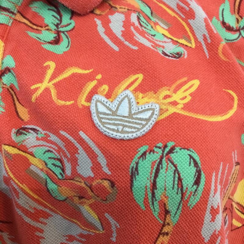 アディダス adidas ポロシャツ 半袖 FREE 総柄 橙 / オレンジ / レディース USED 古着 中古 10052550