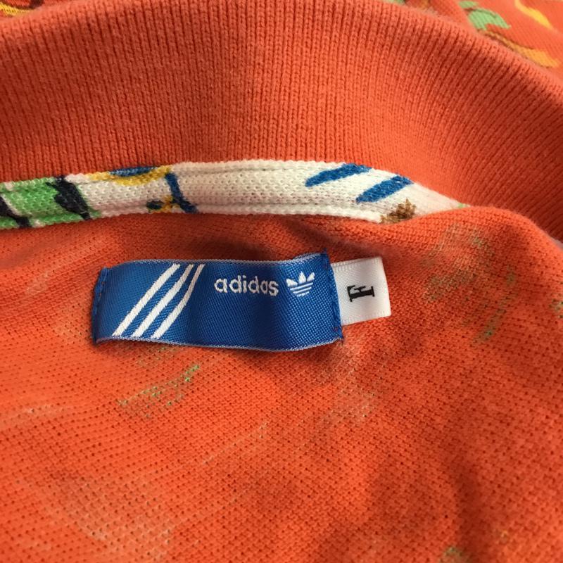 アディダス adidas ポロシャツ 半袖 FREE 総柄 橙 / オレンジ / レディース USED 古着 中古 10052550