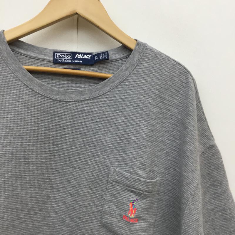 ポロラルフローレン POLO RALPH LAUREN Tシャツ 半袖 × PALACE サーマルTEE WAFFLE POCKET T XXL ワンポイント 灰 / グレー / メンズ USED 古着 中古 10052736