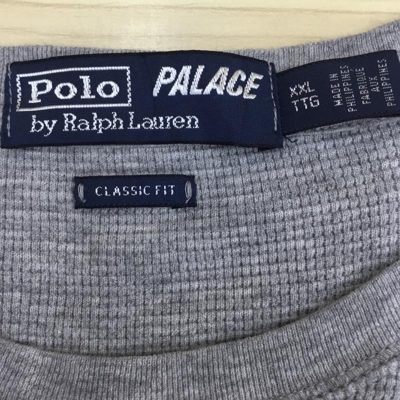 ポロラルフローレン POLO RALPH LAUREN Tシャツ 半袖 × PALACE サーマルTEE WAFFLE POCKET T XXL ワンポイント 灰 / グレー / メンズ USED 古着 中古 10052736