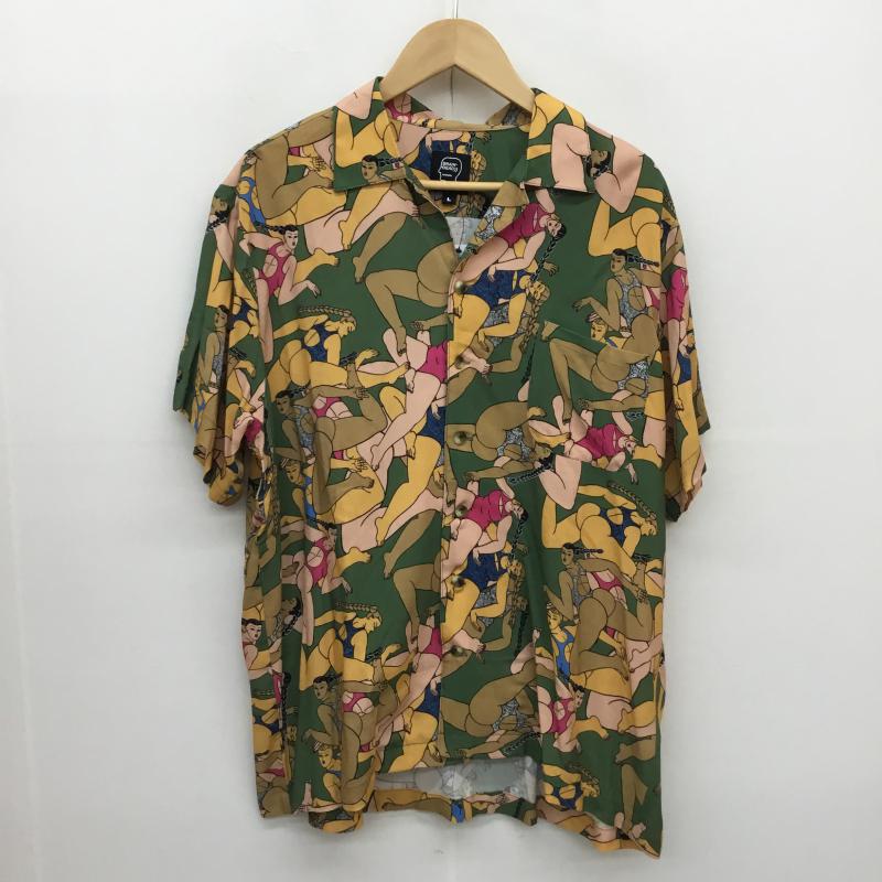 ブレインデット BRAIN DEAD シャツ、ブラウス 半袖 HAWAIIAN SHIRT L 総柄 緑 / グリーン / メンズ USED 古着 中古 10052741