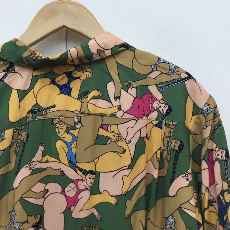 ブレインデット BRAIN DEAD シャツ、ブラウス 半袖 HAWAIIAN SHIRT L 総柄 緑 / グリーン / メンズ USED 古着 中古 10052741