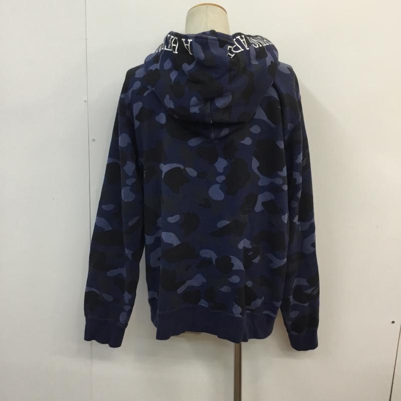 アベイシングエイプ A BATHING APE パーカー 長袖 XL 総柄 X カモフラージュ柄・迷彩 紺 / ネイビー / メンズ USED 古着 中古 10052818