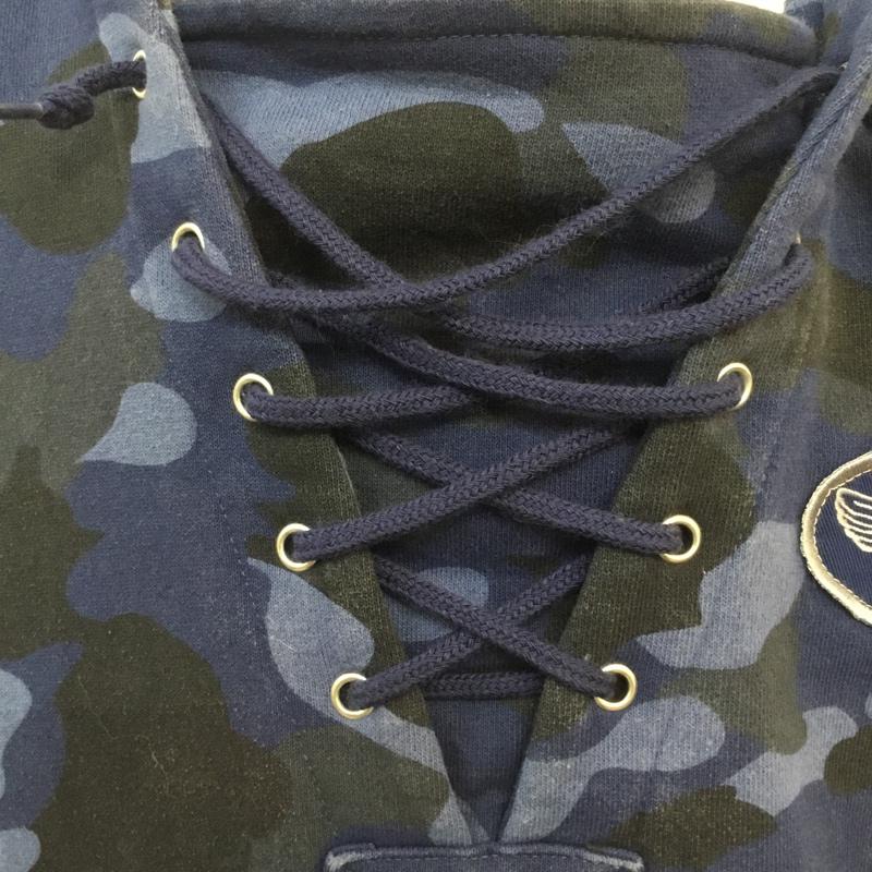 アベイシングエイプ A BATHING APE パーカー 長袖 XL 総柄 X カモフラージュ柄・迷彩 紺 / ネイビー / メンズ USED 古着 中古 10052818