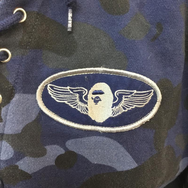アベイシングエイプ A BATHING APE パーカー 長袖 XL 総柄 X カモフラージュ柄・迷彩 紺 / ネイビー / メンズ USED 古着 中古 10052818