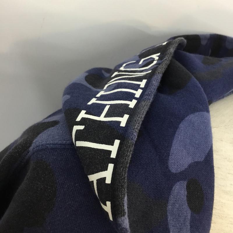 アベイシングエイプ A BATHING APE パーカー 長袖 XL 総柄 X カモフラージュ柄・迷彩 紺 / ネイビー / メンズ USED 古着 中古 10052818