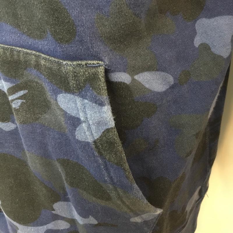 アベイシングエイプ A BATHING APE パーカー 長袖 XL 総柄 X カモフラージュ柄・迷彩 紺 / ネイビー / メンズ USED 古着 中古 10052818