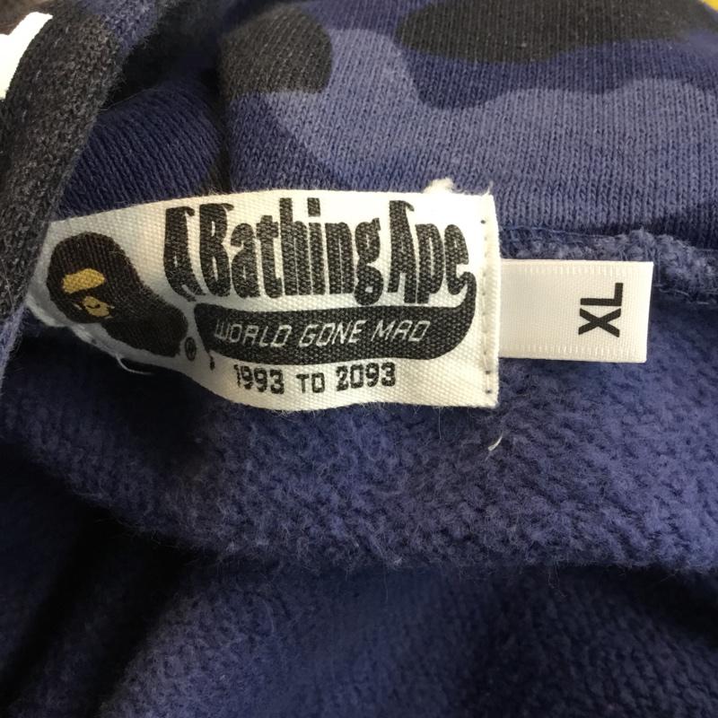 アベイシングエイプ A BATHING APE パーカー 長袖 XL 総柄 X カモフラージュ柄・迷彩 紺 / ネイビー / メンズ USED 古着 中古 10052818