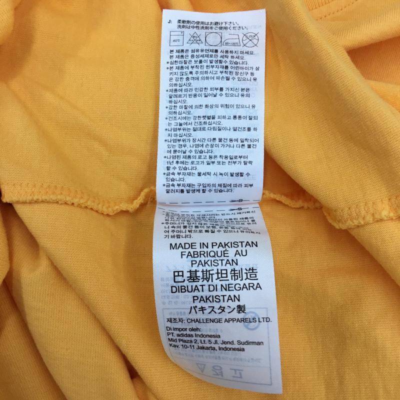 アディダス adidas Tシャツ 半袖 ED6267 S ロゴ、文字 橙 / オレンジ / メンズ USED 古着 中古 10052931