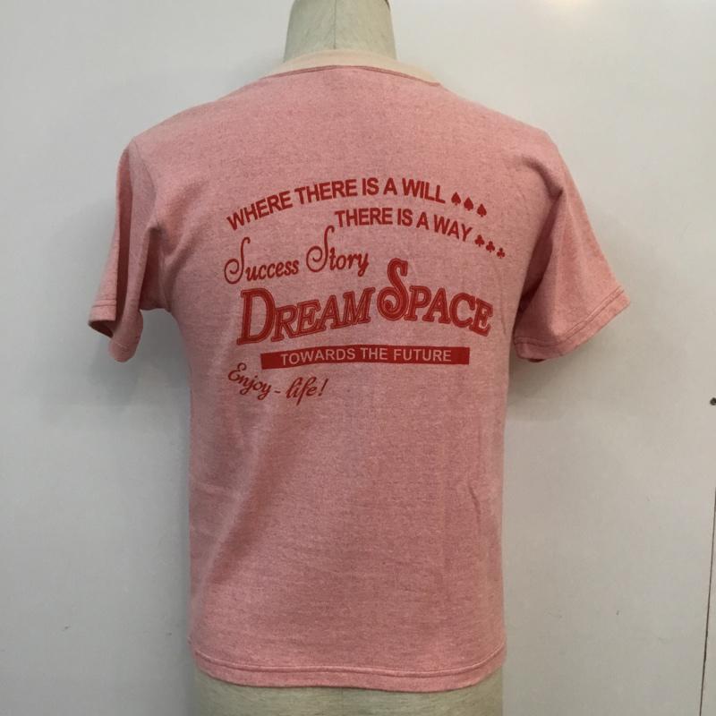 フラットヘッド The Flat Head Tシャツ 半袖 クルーネック バックプリント S ロゴ、文字 桃 / ピンク / メンズ USED 古着 中古 10053475