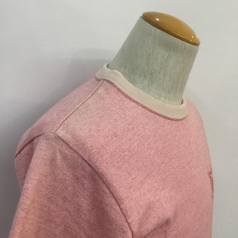 フラットヘッド The Flat Head Tシャツ 半袖 クルーネック バックプリント S ロゴ、文字 桃 / ピンク / メンズ USED 古着 中古 10053475