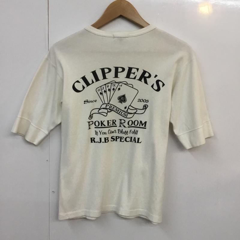 R.J.Blues R.J.Blues カットソー 半袖 ヘンリーネック 36 プリント 白 / ホワイト / メンズ USED 古着 中古 10053479