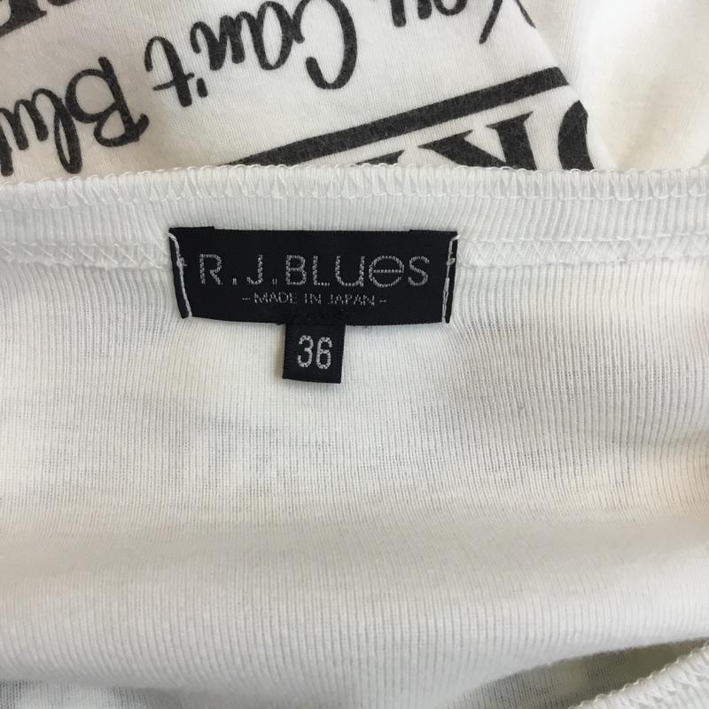 R.J.Blues R.J.Blues カットソー 半袖 ヘンリーネック 36 プリント 白 / ホワイト / メンズ USED 古着 中古 10053479