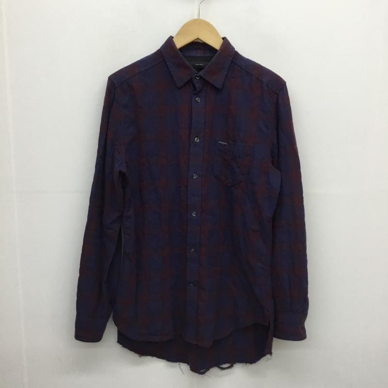 ディーゼル DIESEL シャツ、ブラウス 長袖 チェック 紫 / パープル / メンズ USED 古着 中古 10053527