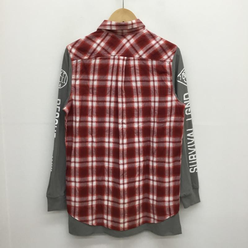 ディーゼル DIESEL シャツ、ブラウス 長袖 チェック 灰 / グレー / X 赤 / レッド / メンズ USED 古着 中古 10053528