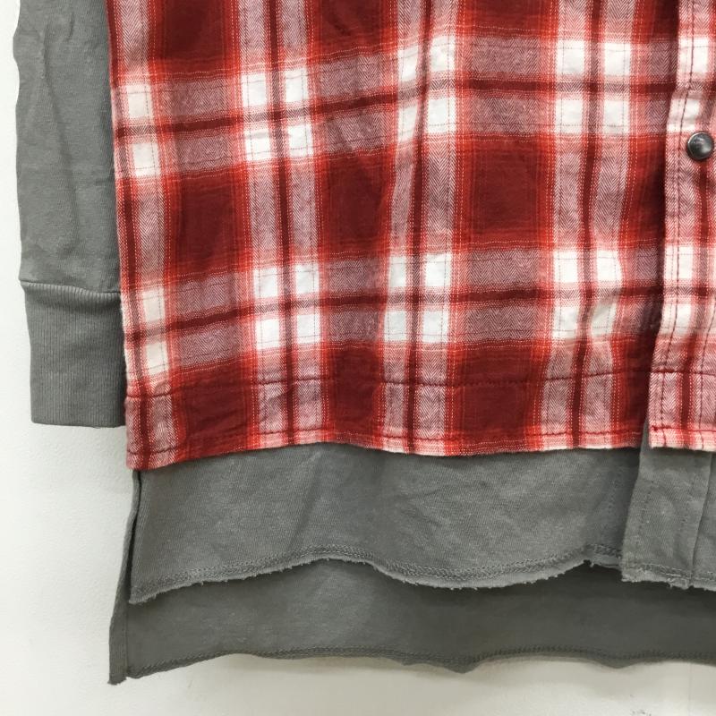 ディーゼル DIESEL シャツ、ブラウス 長袖 チェック 灰 / グレー / X 赤 / レッド / メンズ USED 古着 中古 10053528