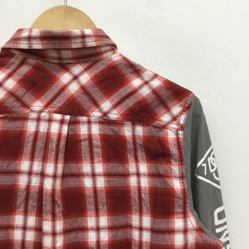 ディーゼル DIESEL シャツ、ブラウス 長袖 チェック 灰 / グレー / X 赤 / レッド / メンズ USED 古着 中古 10053528