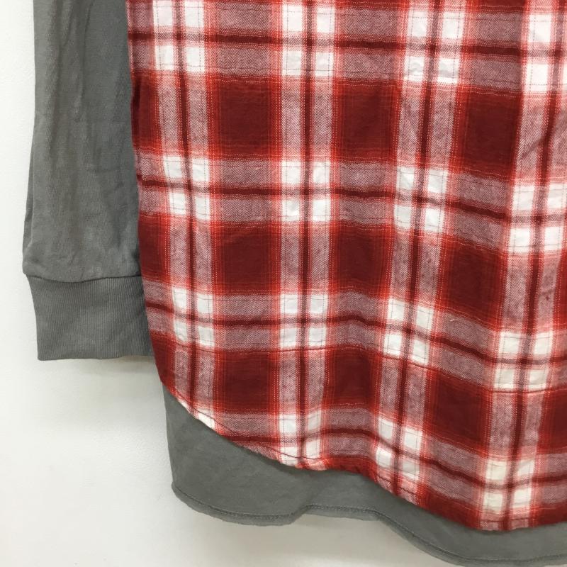 ディーゼル DIESEL シャツ、ブラウス 長袖 チェック 灰 / グレー / X 赤 / レッド / メンズ USED 古着 中古 10053528