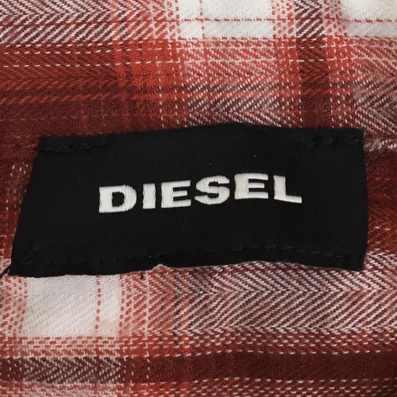ディーゼル DIESEL シャツ、ブラウス 長袖 チェック 灰 / グレー / X 赤 / レッド / メンズ USED 古着 中古 10053528
