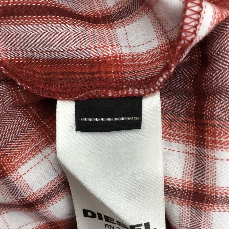 ディーゼル DIESEL シャツ、ブラウス 長袖 チェック 灰 / グレー / X 赤 / レッド / メンズ USED 古着 中古 10053528