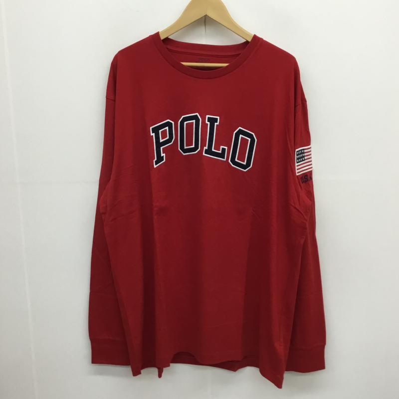 ポロラルフローレン POLO RALPH LAUREN Tシャツ 長袖 LOGO刺繍ロングスリーブ XL 刺繍 赤 / レッド / メンズ USED 古着 中古 10053547