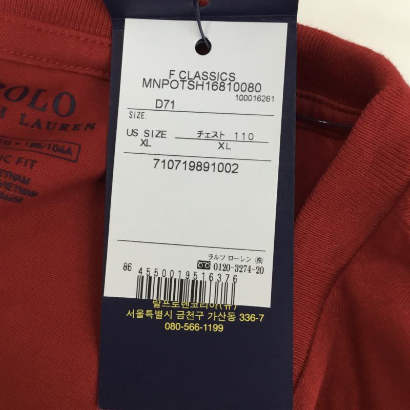 ポロラルフローレン POLO RALPH LAUREN Tシャツ 長袖 LOGO刺繍ロングスリーブ XL 刺繍 赤 / レッド / メンズ USED 古着 中古 10053547