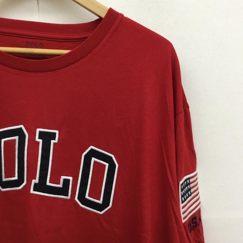 ポロラルフローレン POLO RALPH LAUREN Tシャツ 長袖 LOGO刺繍ロングスリーブ XL 刺繍 赤 / レッド / メンズ USED 古着 中古 10053547
