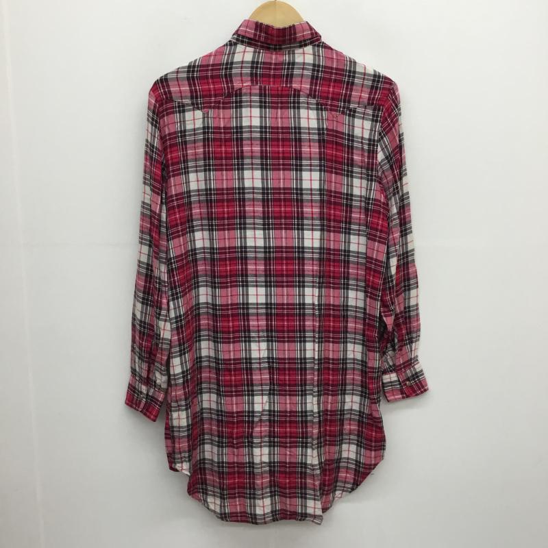 ディーゼル DIESEL ワンピース ひざ丈スカート 長袖シャツワンピース XS チェック 桃 / ピンク / レディース USED 古着 中古 10053558