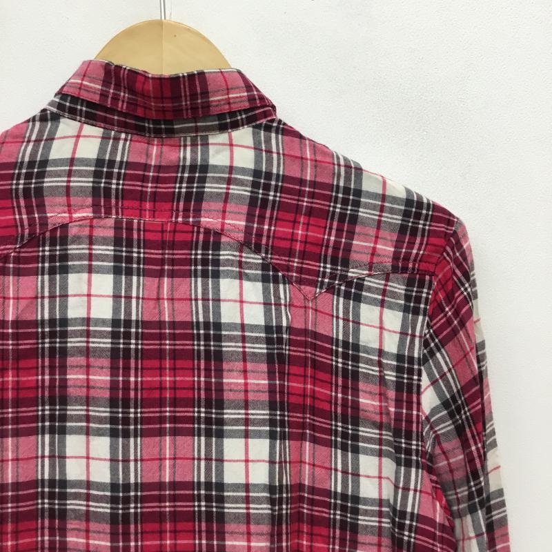 ディーゼル DIESEL ワンピース ひざ丈スカート 長袖シャツワンピース XS チェック 桃 / ピンク / レディース USED 古着 中古 10053558
