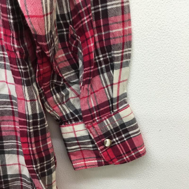 ディーゼル DIESEL ワンピース ひざ丈スカート 長袖シャツワンピース XS チェック 桃 / ピンク / レディース USED 古着 中古 10053558