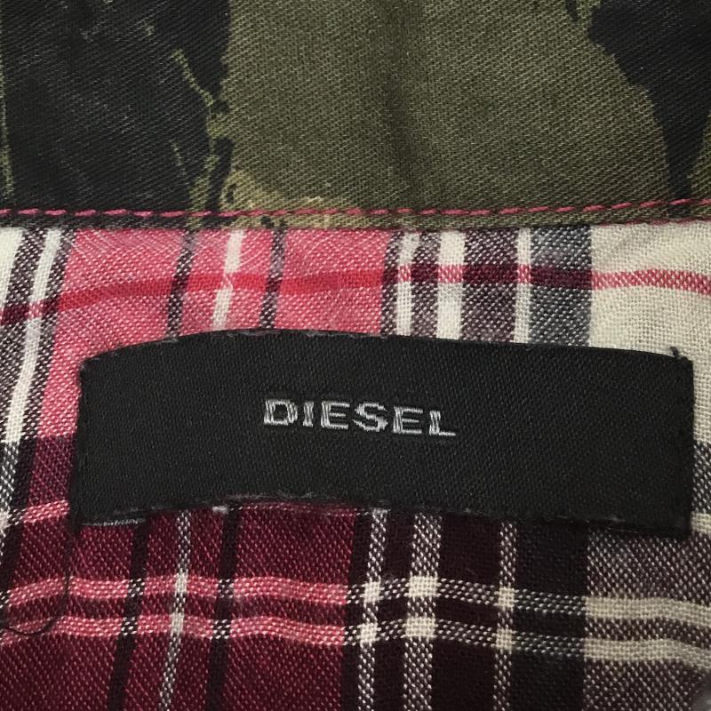 ディーゼル DIESEL ワンピース ひざ丈スカート 長袖シャツワンピース XS チェック 桃 / ピンク / レディース USED 古着 中古 10053558