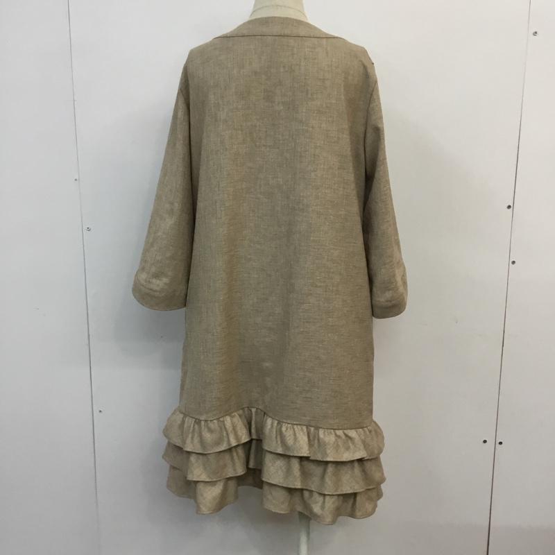 シンプリシテェ Simplicite コート コート一般 ノーカラー フリル 七分袖 無地 ベージュ / ベージュ / レディース USED 古着 中古 10053574