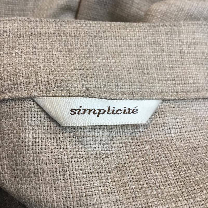 シンプリシテェ Simplicite コート コート一般 ノーカラー フリル 七分袖 無地 ベージュ / ベージュ / レディース USED 古着 中古 10053574