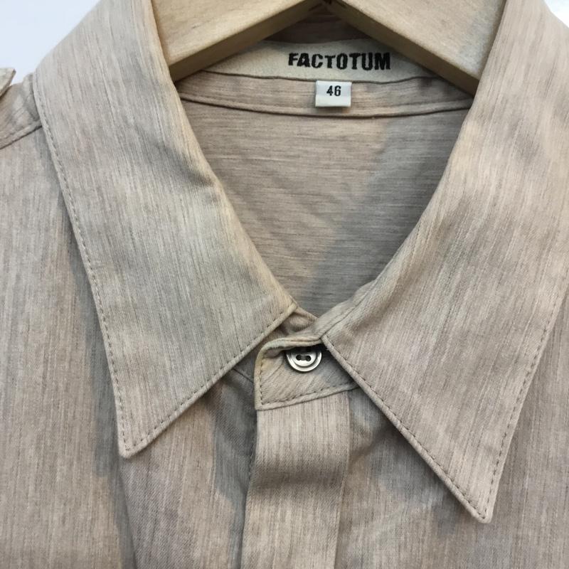 ファクトタム FACTOTUM シャツ、ブラウス 長袖 0150210 ミリタリーシャツ 刺繍 46 刺繍 ベージュ / ベージュ / メンズ USED 古着 中古 10053870