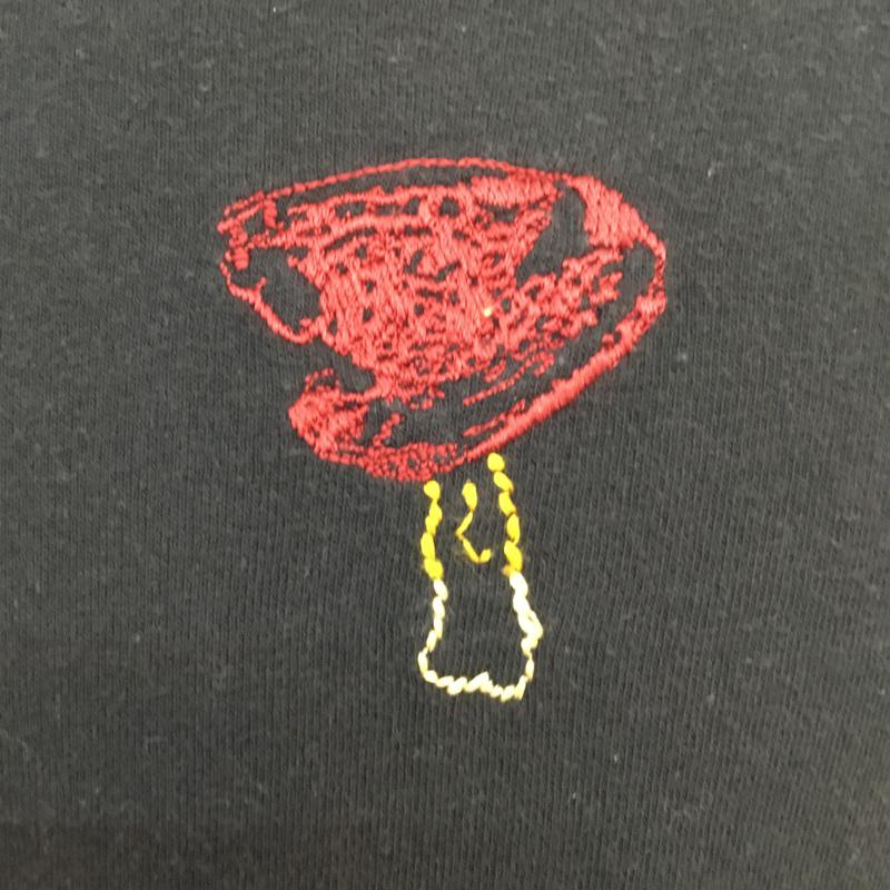 リコ RICO カットソー 長袖 刺繍 クルーネック S 刺繍 黒 / ブラック / メンズ USED 古着 中古 10053873