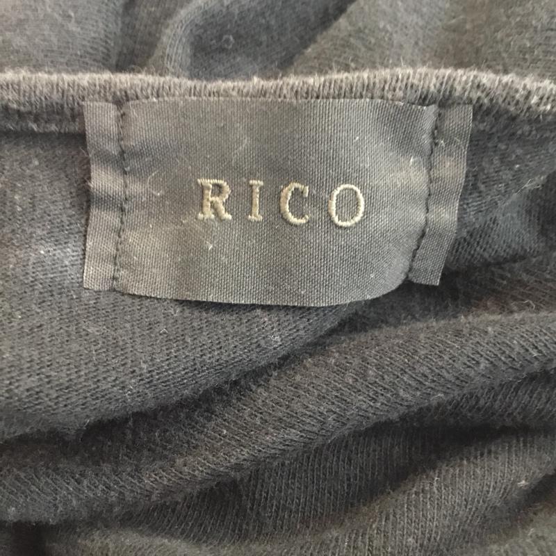 リコ RICO カットソー 長袖 刺繍 クルーネック S 刺繍 黒 / ブラック / メンズ USED 古着 中古 10053873