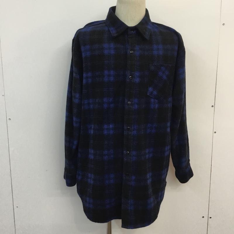 ダンケシェーン DANKE SCHON シャツ、ブラウス 長袖 6016151048 SIDE ZIP LONG NEL SHIRTS FREE チェック 黒 / ブラック / X 青 / ブルー / メンズ USED 古着 中古 10053884