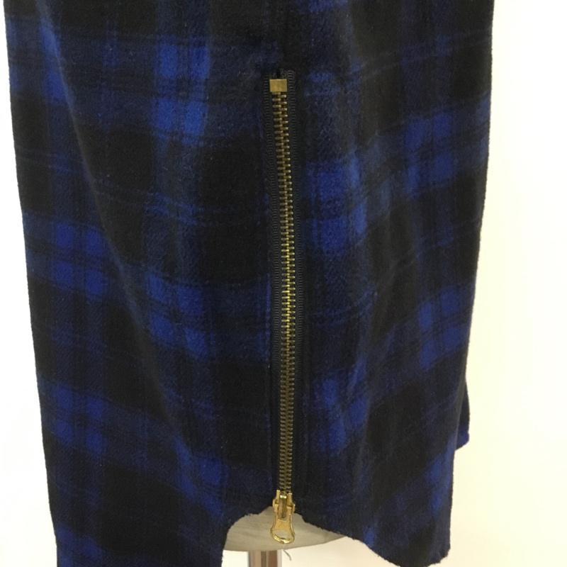ダンケシェーン DANKE SCHON シャツ、ブラウス 長袖 6016151048 SIDE ZIP LONG NEL SHIRTS FREE チェック 黒 / ブラック / X 青 / ブルー / メンズ USED 古着 中古 10053884