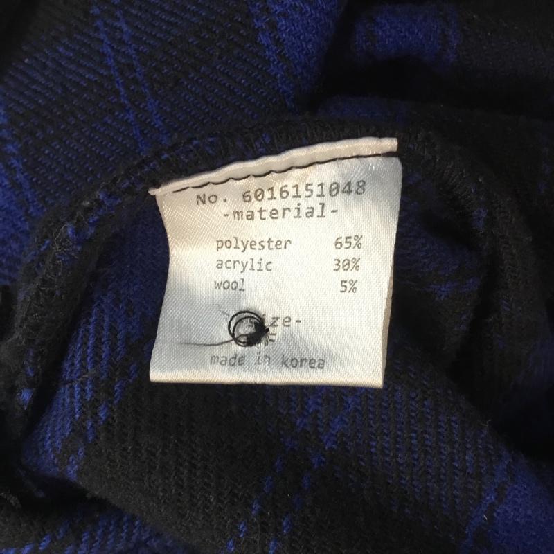 ダンケシェーン DANKE SCHON シャツ、ブラウス 長袖 6016151048 SIDE ZIP LONG NEL SHIRTS FREE チェック 黒 / ブラック / X 青 / ブルー / メンズ USED 古着 中古 10053884