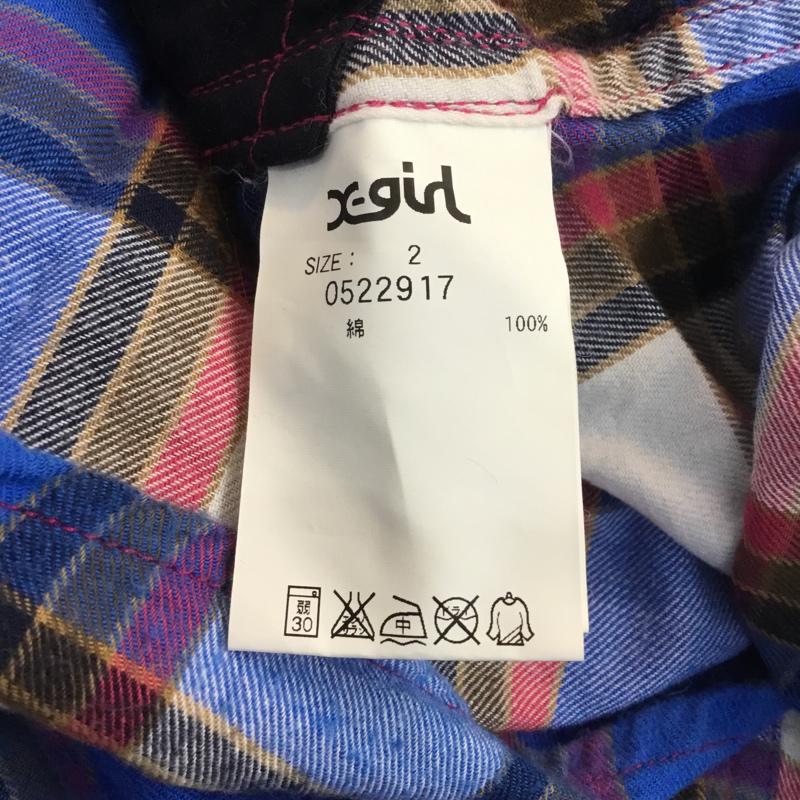 エックスガール X-girl シャツ、ブラウス 長袖 チュニック シャツワンピース 2 チェック マルチカラー / マルチカラー / レディース USED 古着 中古 10053905