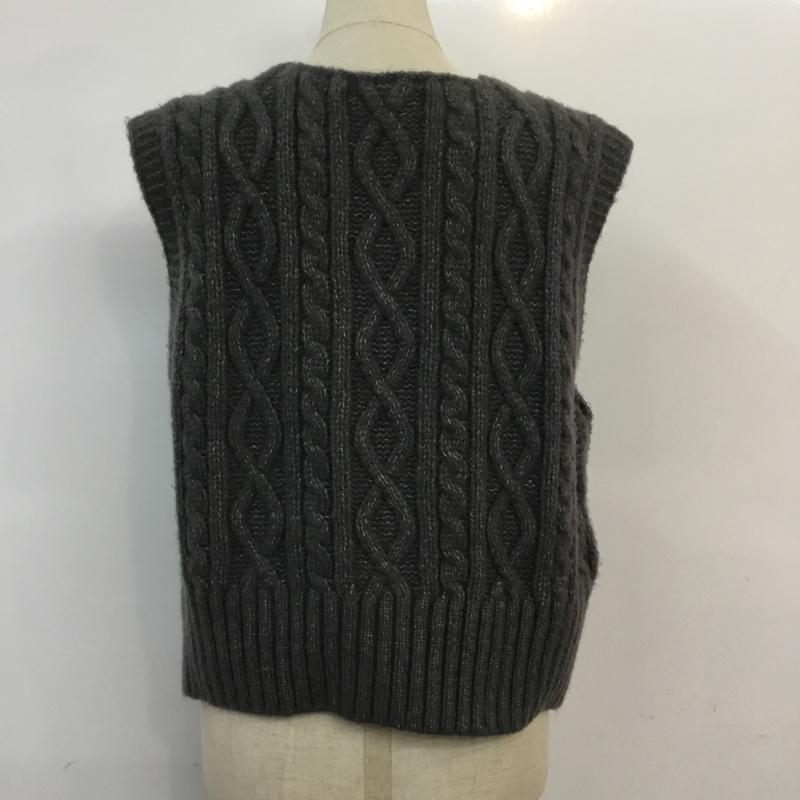 ザラ ZARA ベスト ベスト ニットベスト S 無地 灰 / グレー / レディース USED 古着 中古 10053931