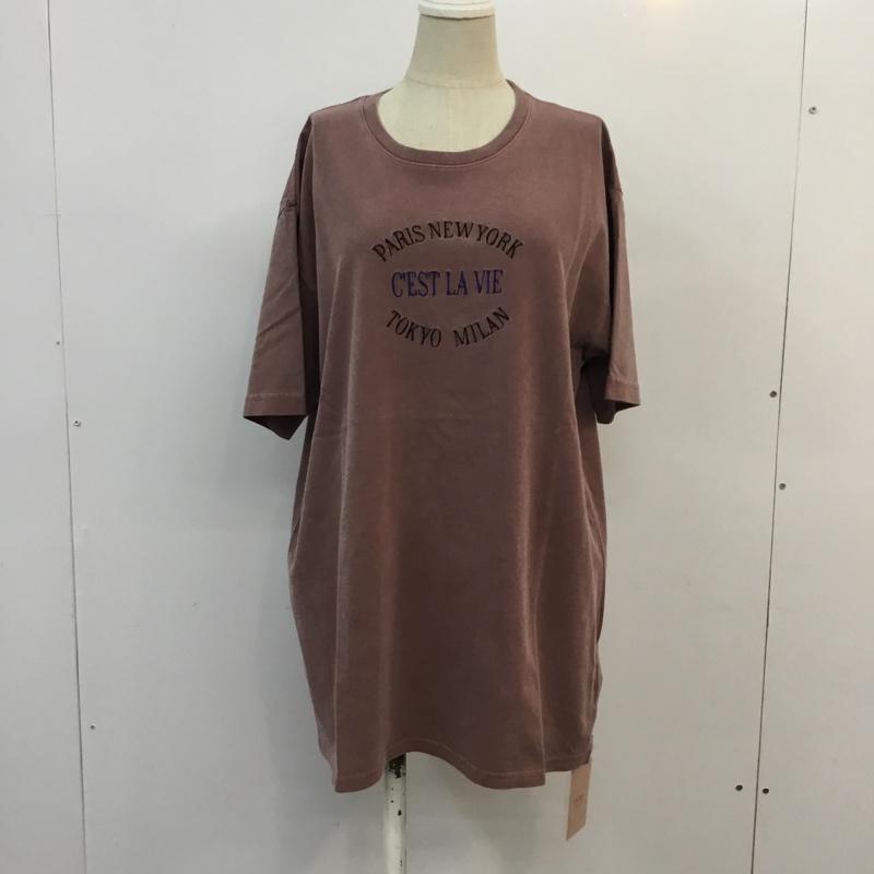エイミーイストワール eimy istoire Tシャツ 半袖 FREE 無地 X ロゴ、文字 桃 / ピンク / レディース USED 古着 中古 10053943