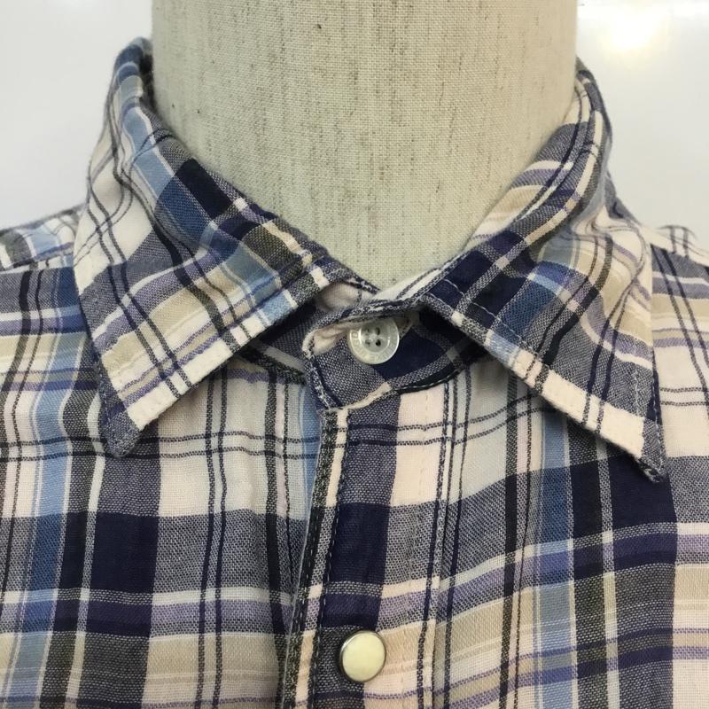 デラックス クロージング Deluxe Clothing シャツ、ブラウス 七分袖 チェック M チェック 白 / ホワイト / X 青 / ブルー / X 紺 / ネイビー / X ベージュ / ベージュ / メンズ USED 古着 中古 10053975