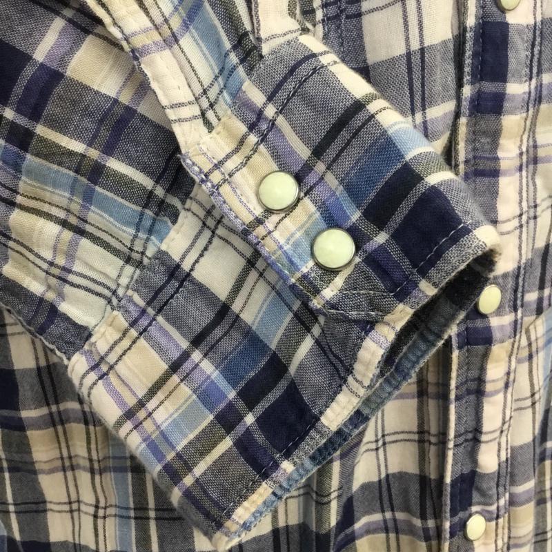 デラックス クロージング Deluxe Clothing シャツ、ブラウス 七分袖 チェック M チェック 白 / ホワイト / X 青 / ブルー / X 紺 / ネイビー / X ベージュ / ベージュ / メンズ USED 古着 中古 10053975